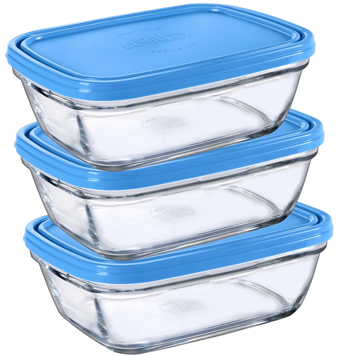 Freshbox - Lot de 3 de boîtes de conservation rectangulaires - 1.1 L