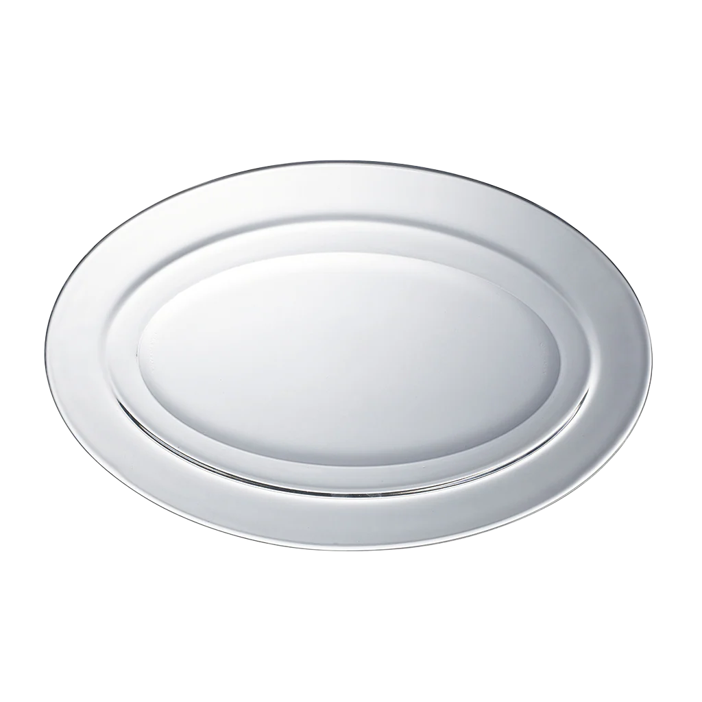 Lys - Plat de service en verre transparent ovale 31cm