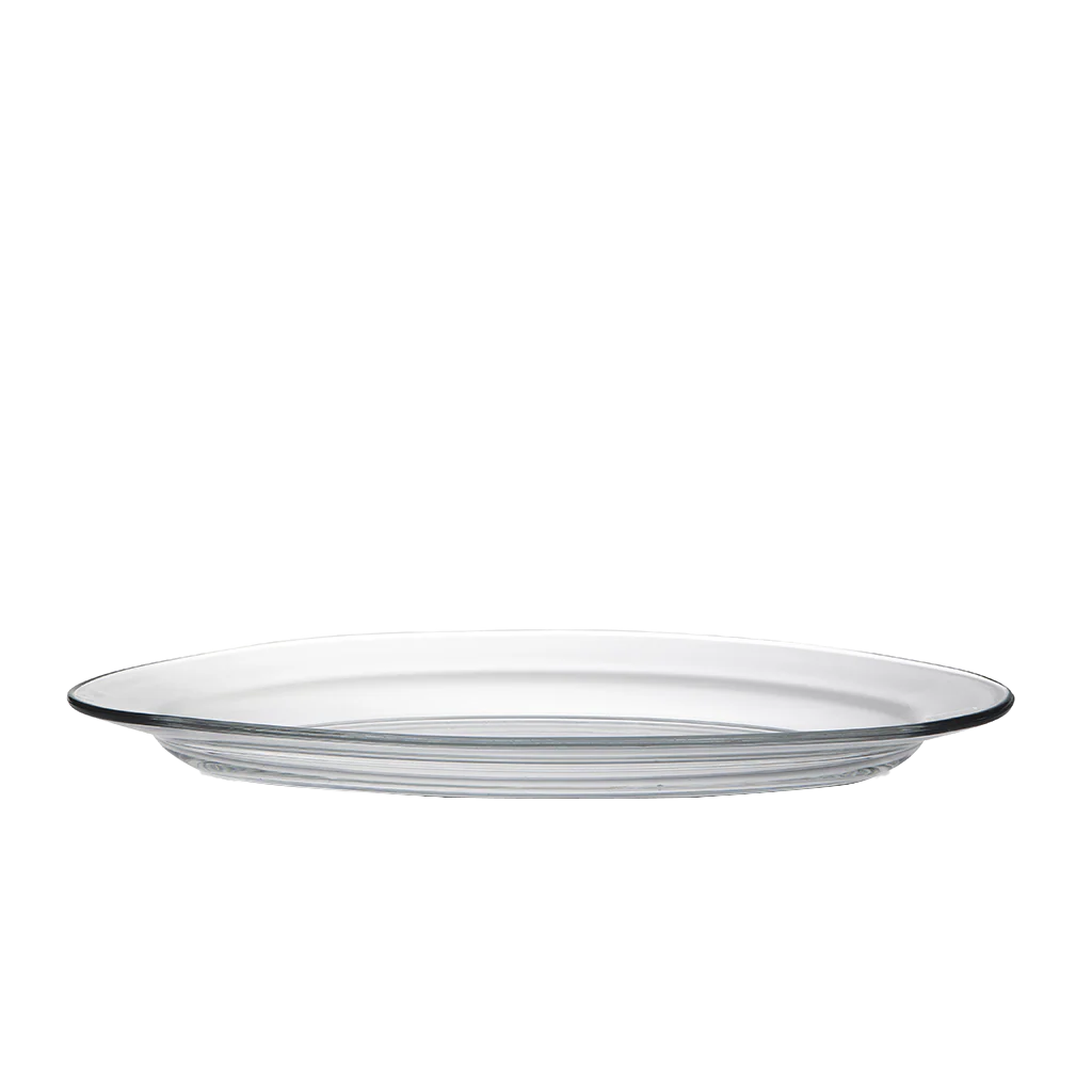 Lys - Plat de service en verre transparent ovale 31cm