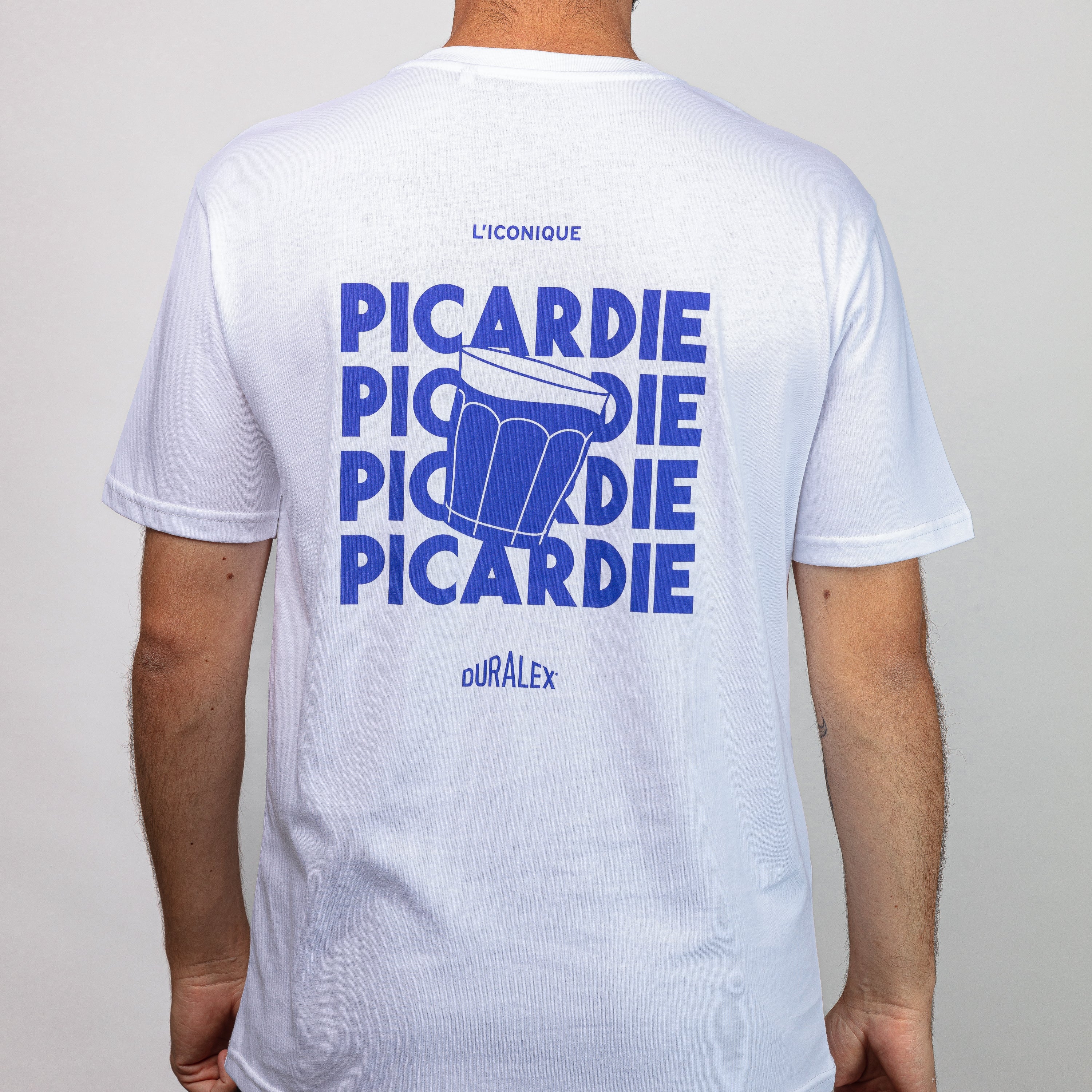 T-shirt blanc - sérigraphie Picardie bleue - Taille XL