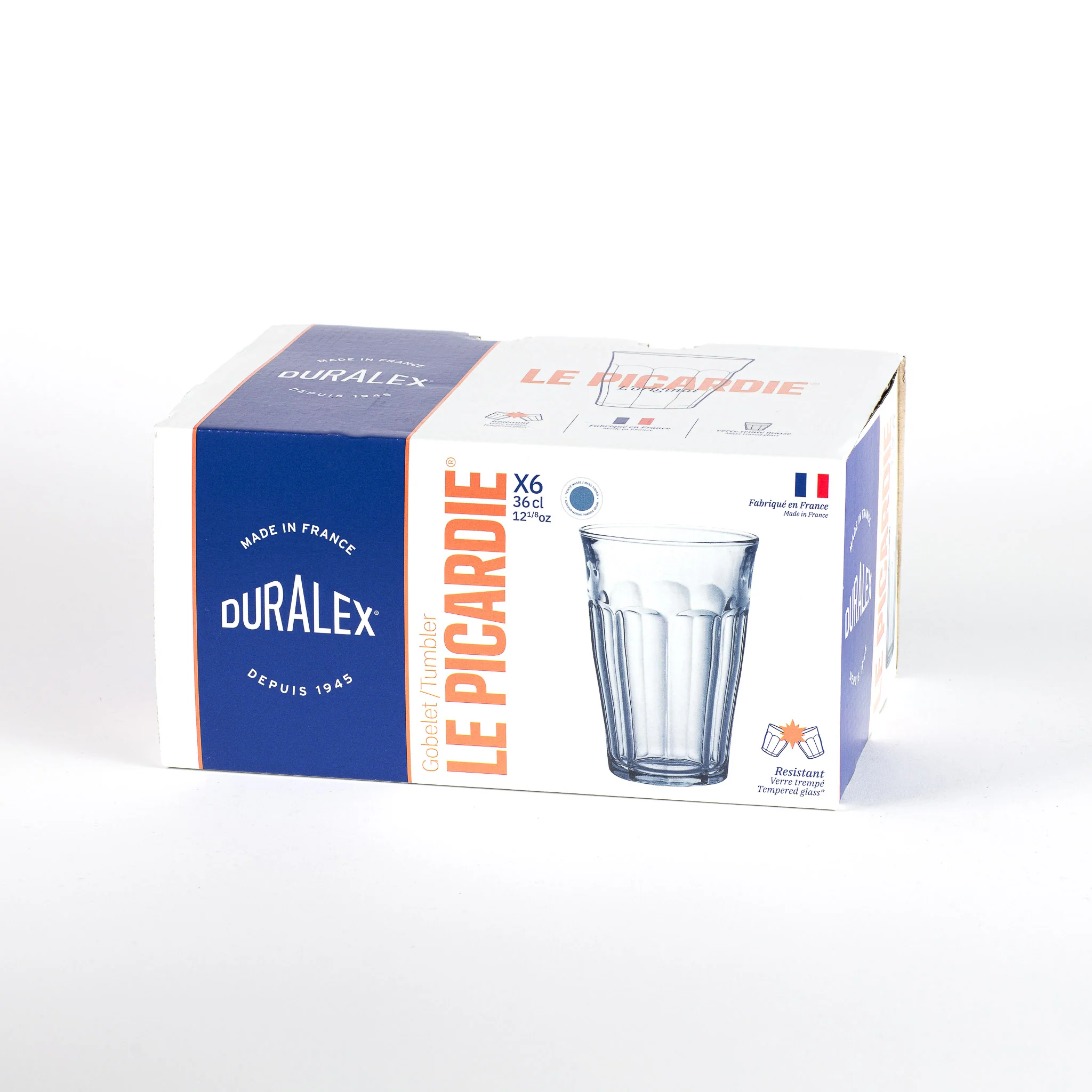 Le Picardie - Verre à eau - Bleu Marine - 36cl (Lot de 6)