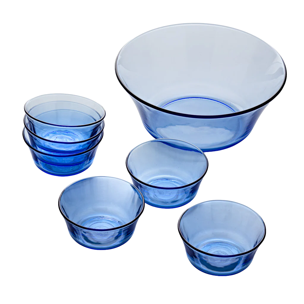Lys - Saladier (2.2L) et petites coupelles de service (25cl) / Marine