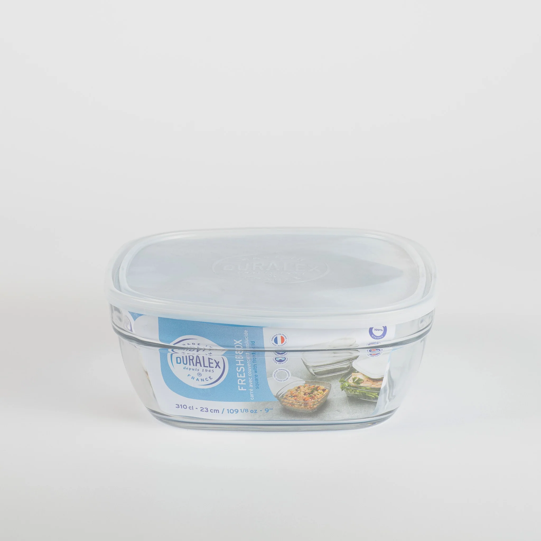 Freshbox - Boite de conservation carrée couvercle blanc 3,1L